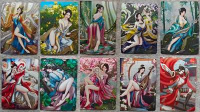 龙虎卡牌-八零场，奇点炸场！！（满200元包邮，无佣金，每周六结拍，欢迎送拍） - 粗闪10张 燎原焱卡 灰与 - 十大名J 清凉版 一套 (图为正常版)