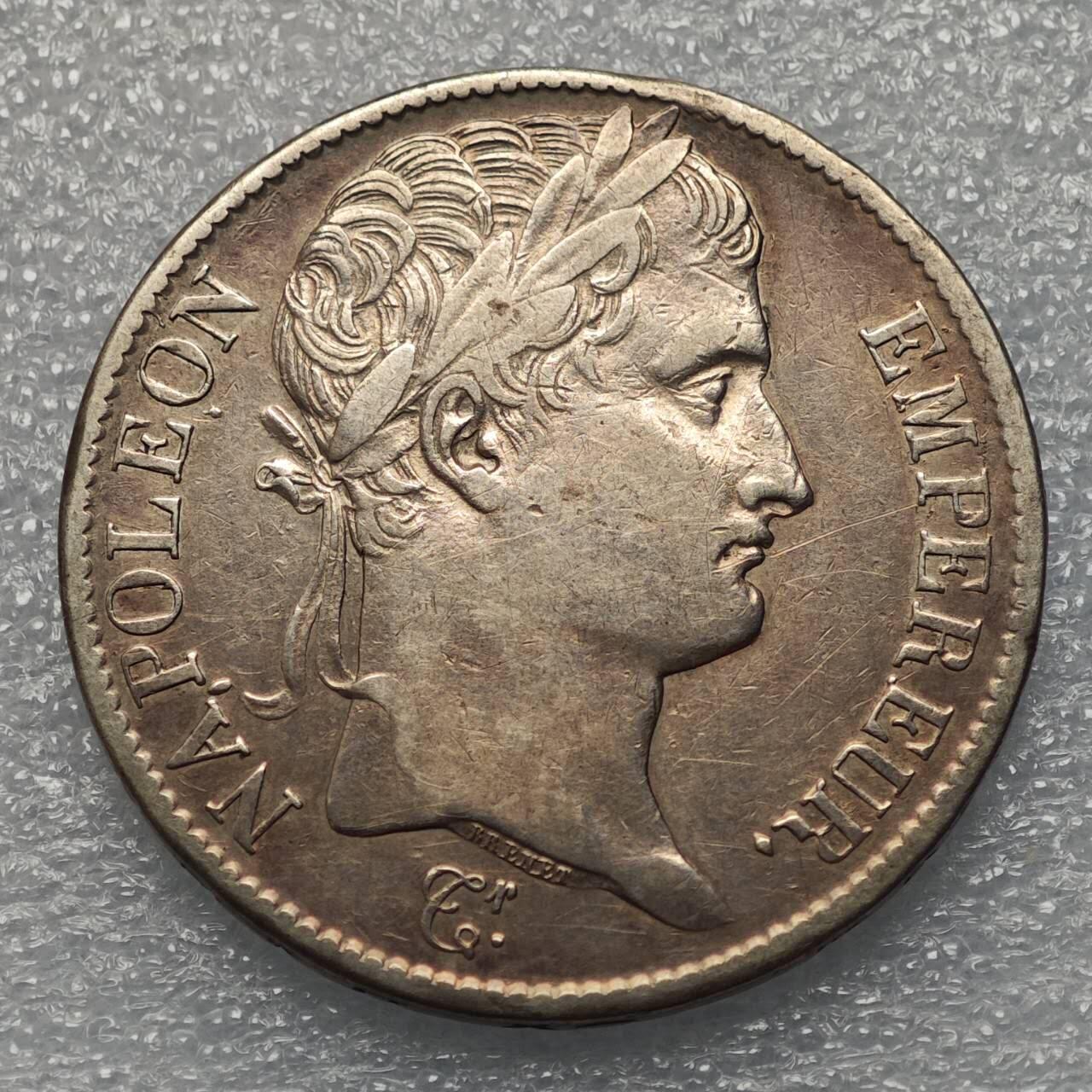  【淘币小摊】限时拍第八百八十六拍   黎巴嫩圣马力诺希腊荷兰场    每周一统一发货 法兰西第一帝国1808年拿破仑一世5法郎大银币 km686.1