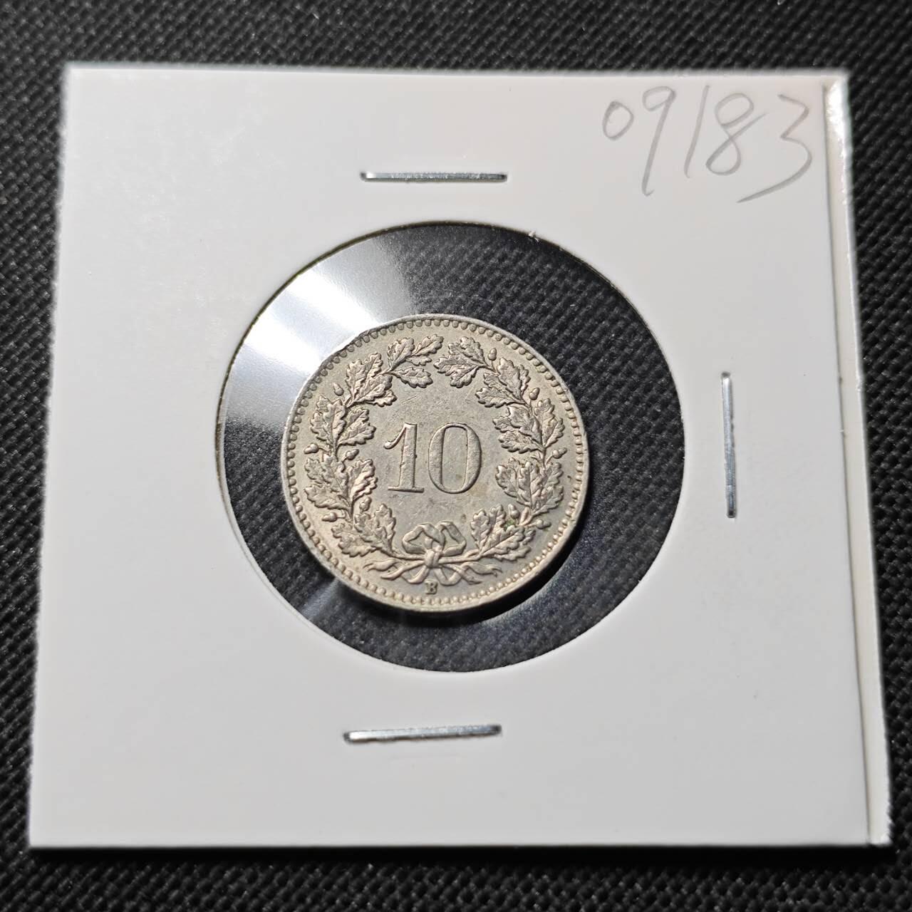 KK钱币收藏小铺  第409期 2月预留时间 周末发货  瑞士10分