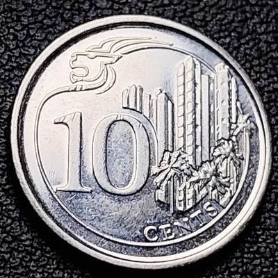 泉币菌-第216场-拍品多 请提前出价 - 2014 高币值 新加坡10分 建筑 18.5mm