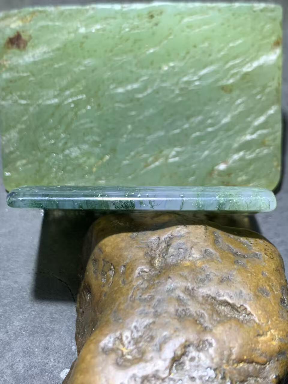 天然冰透高玉化水草玛瑙牌子一块