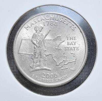 外国优质老铜币银币苏联纪念章，每周六晚九点倒数截拍，满百包邮可寄存，持续收拍 - 美国马萨诸塞州纪念币，正面为华盛顿头像与国名，背面刻画独立战争民兵形象与州界轮廓，标注 “海湾之州” 别称，见证美国革命起源，设计充满历史厚重感，是美国州币系列的经典之作，收藏辨识度高。