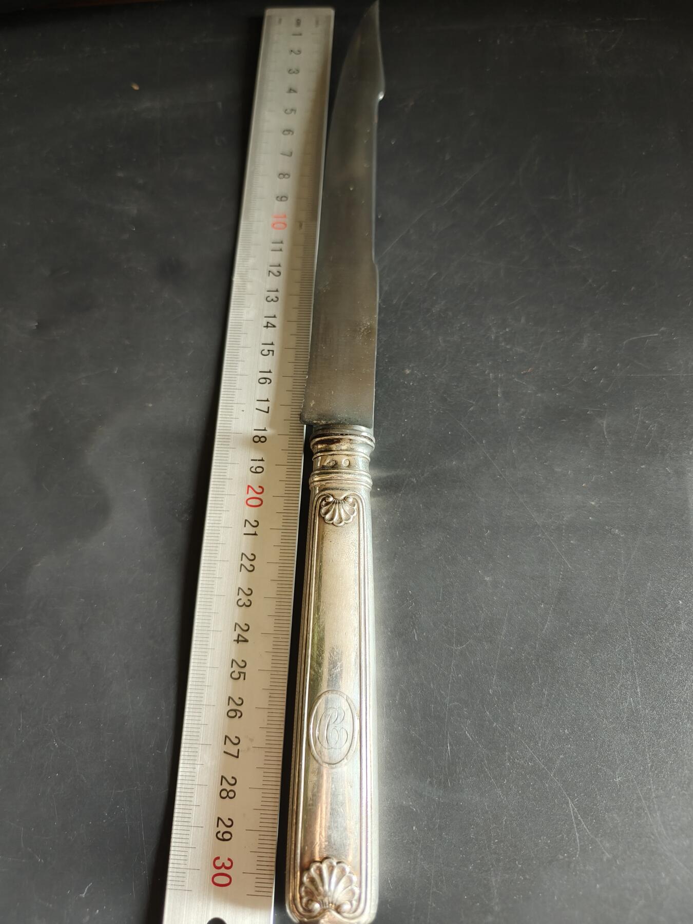 老王徽章第190期 法国银刀具    刀柄密涅瓦1级标    950银    长度30mm     重量149g