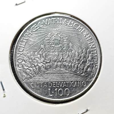 KK钱币收藏小铺  第409期 2月预留时间 周末发货 -  梵蒂冈100里拉