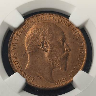 Krab外币市集Vol.28 - NGC MS64RB 英国1902年1/2便士 High Sea Level