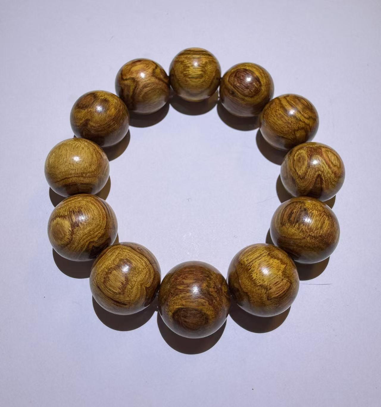 零元拍：海南黄花梨黄金底鬼脸2.0手串