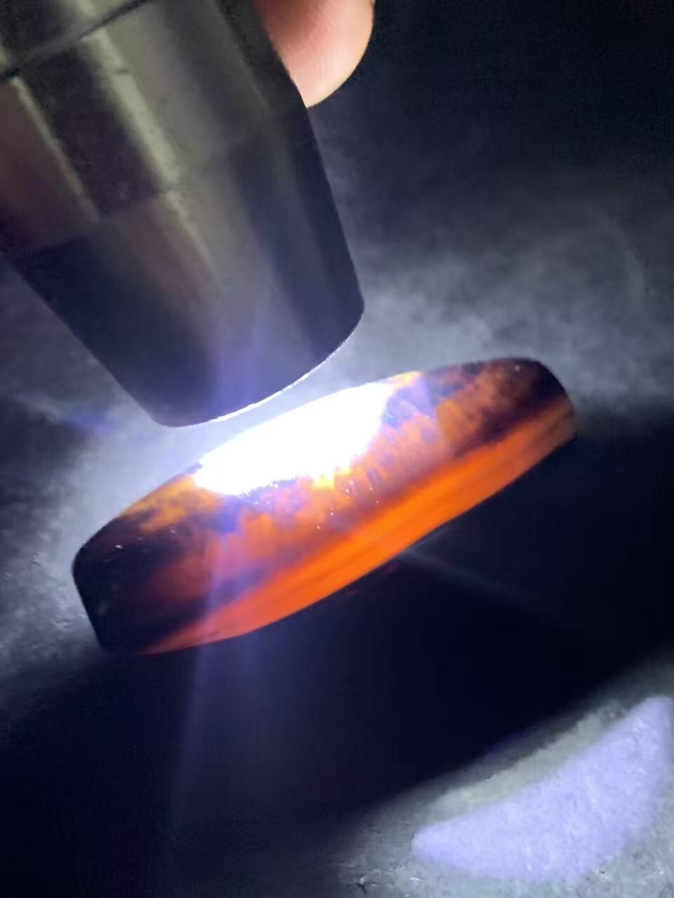 精美罕见一眼靠山图案药师玛瑙随形桶珠一个