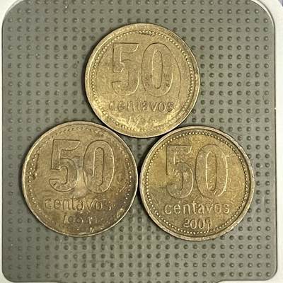 2026年第39场各国散币拍卖（总第189场） - 阿根廷50分3枚