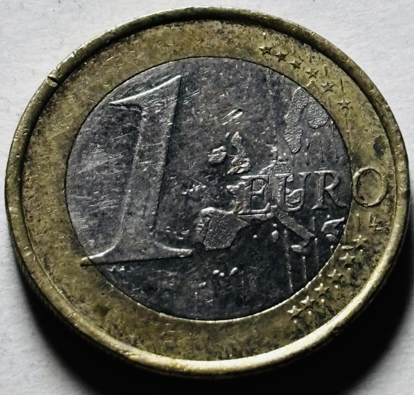 文馨钱币收藏第 298 场，长期接代拍业务 好品 2002 年德国 1 欧元 第一版首发 F 版