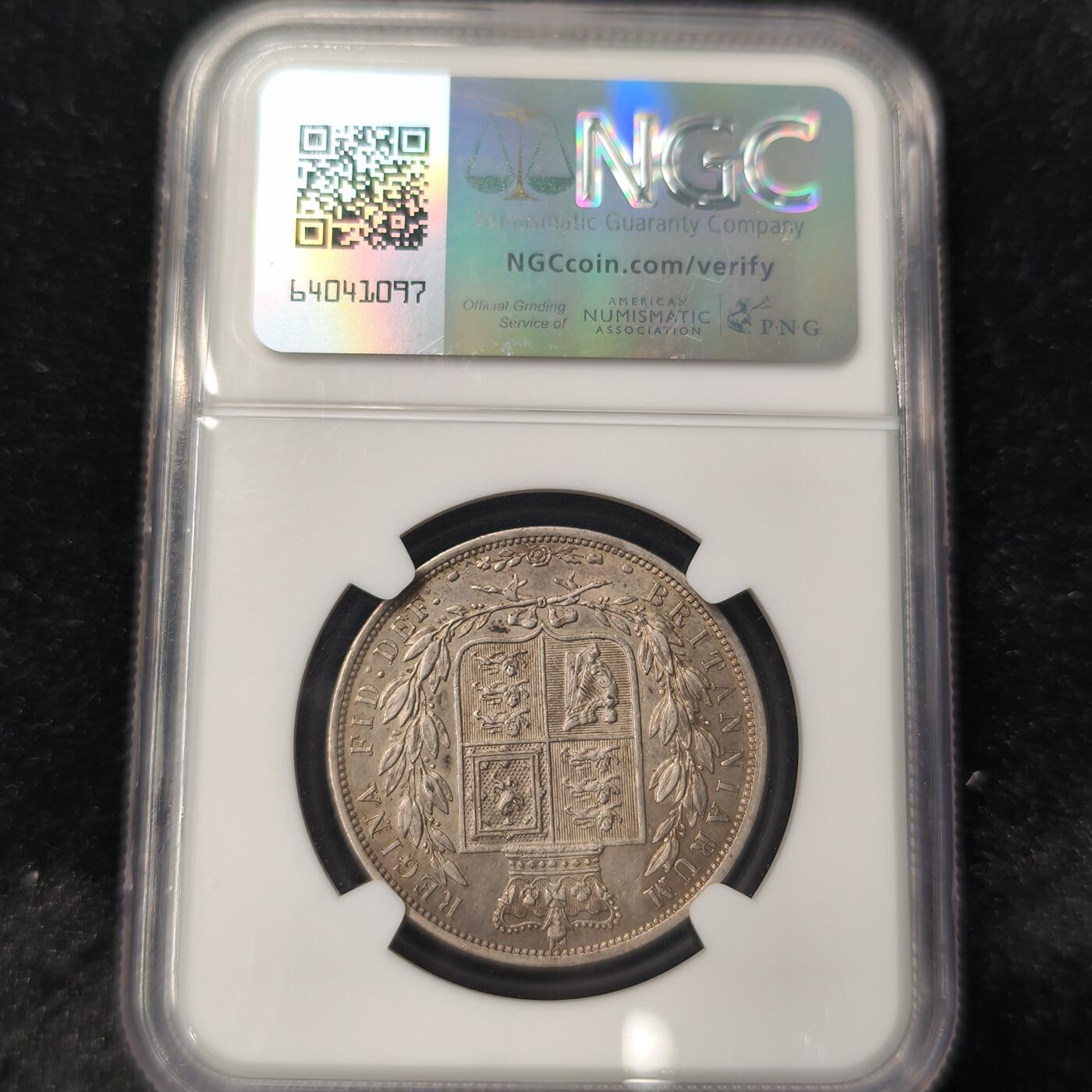 Krab外币市集Vol.28 NGC AU53 英国1887年维多利亚young head 1/2克朗 发行量261700枚 keydate