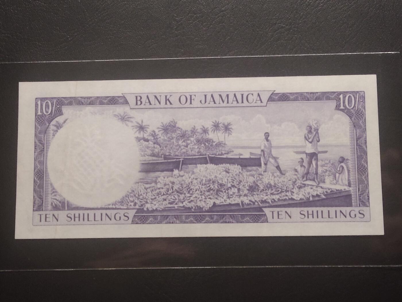 2026三月第四期，总221期 牙买加1960版10先令AUNC千位号无47，小皇冠女王和香蕉收获