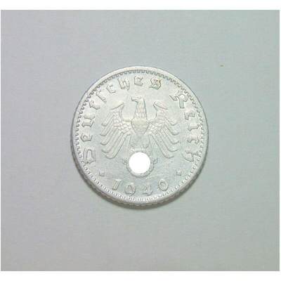 稀年 德国第三帝国1940年G版50芬尼 极美品 - 稀年 德国第三帝国1940年G版50芬尼 极美品