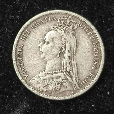 Krab外币市集Vol.28 - 英国1887年维多利亚6便士