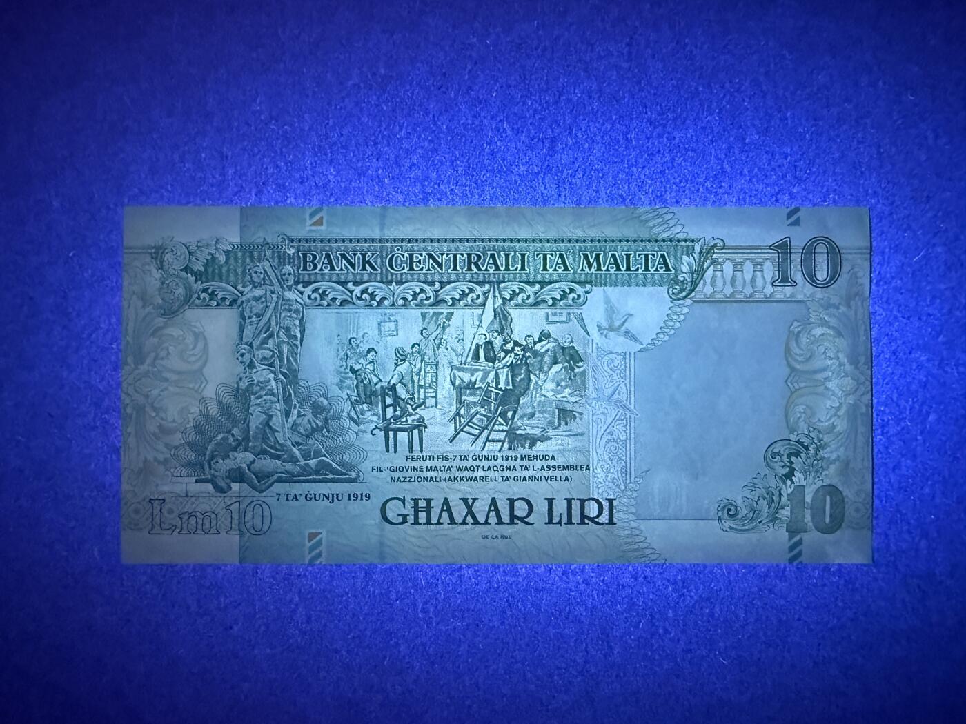 《艾美收藏》第238期-3.29周日外币畅拍场 马耳他10里拉 AU 1994年 一个角折