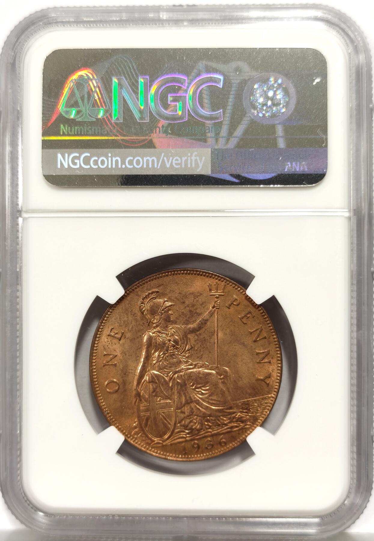 博洋堂“芳菲春韵”3月精品大拍专场暨第166期（全场包邮） NGC MS64RB 英国1936年乔治五世一便士铜币，关门特年