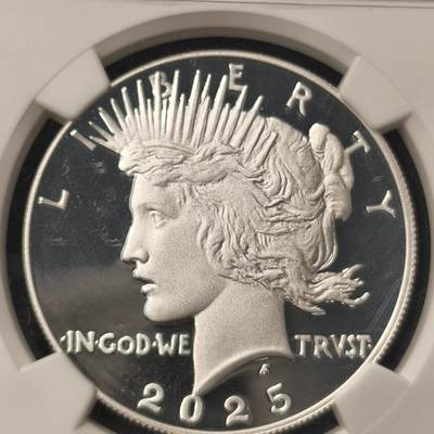 Krab外币市集Vol.28 - NGC PF70UltraCameo 美国2025年S 和平1元 特殊标签