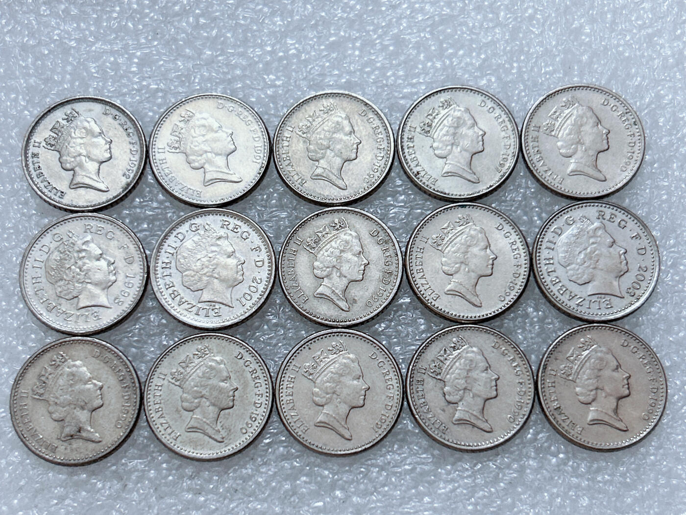 第一海外回流一元起拍收藏 散集专场  第307期 英国5便士硬币 小版 15枚