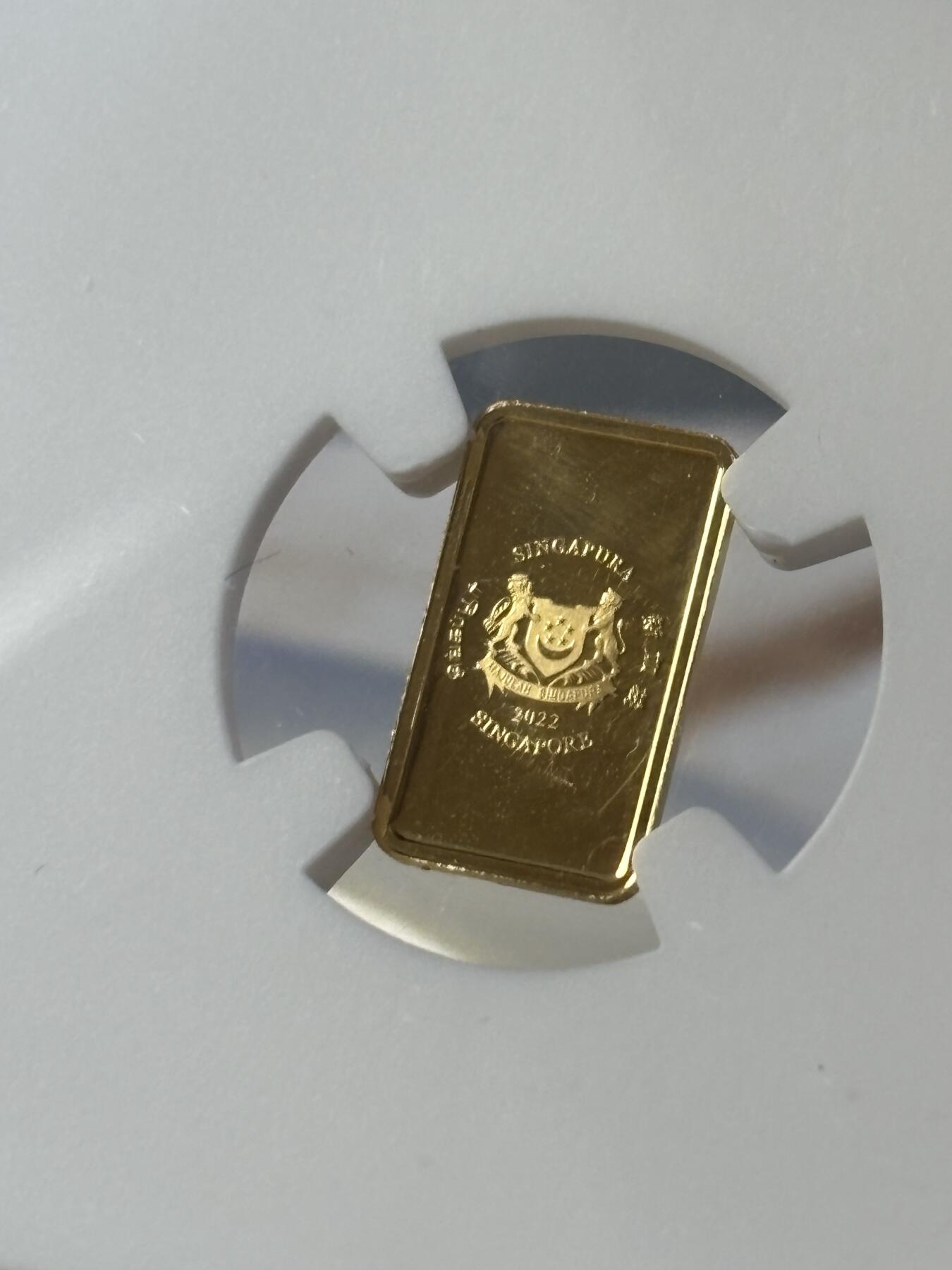 第194期拍卖 新加破2022年十二生肖虎年1克纪念金币NGC-PF69原盒证书，9999金，发行3000枚