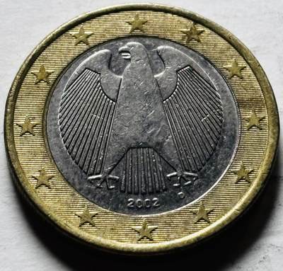 文馨钱币收藏第 298 场，长期接代拍业务 - 2002 年德国 1 欧元 第一版首发 D 版