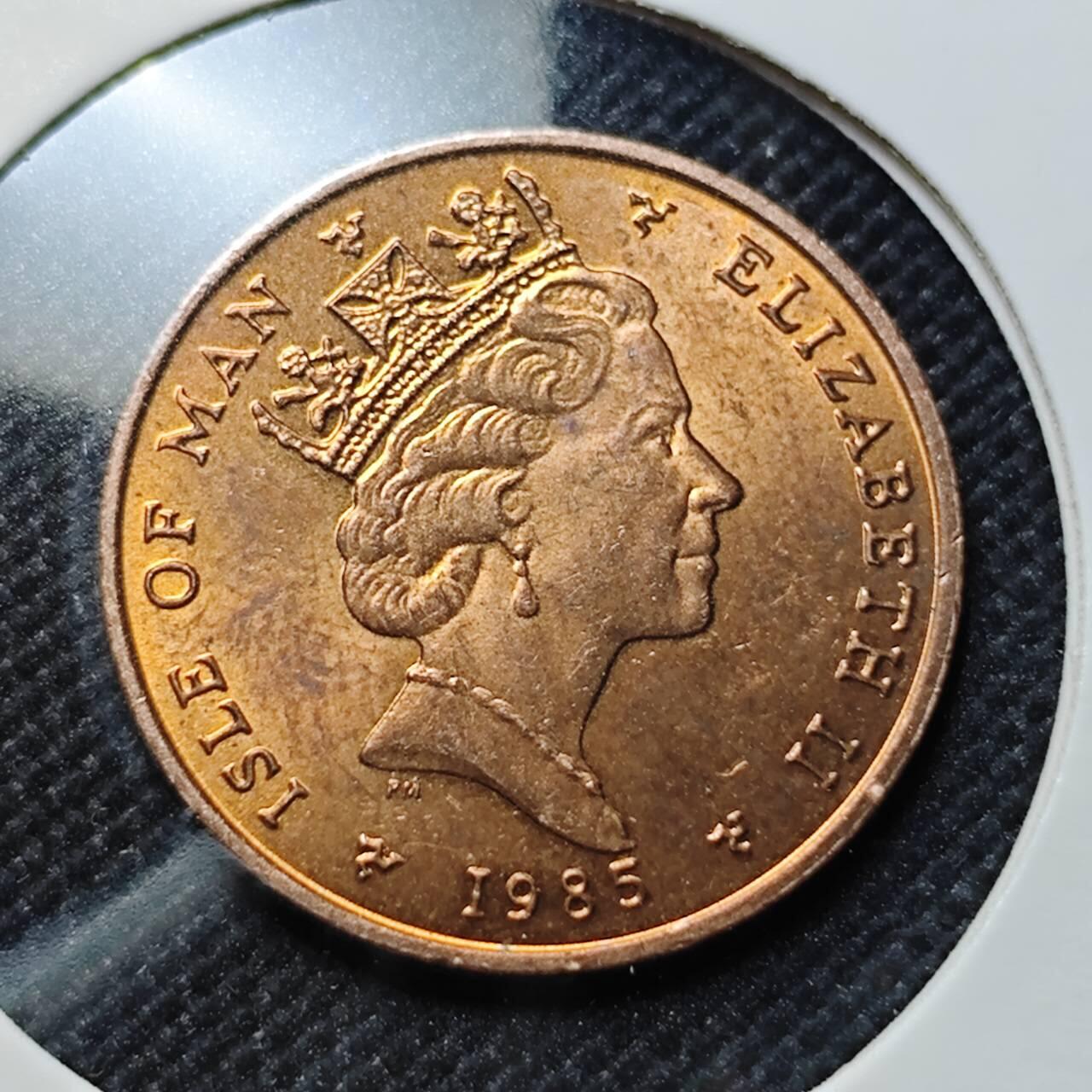 KK钱币收藏小铺  第409期 2月预留时间 周末发货  马恩岛1便士铜币 好品