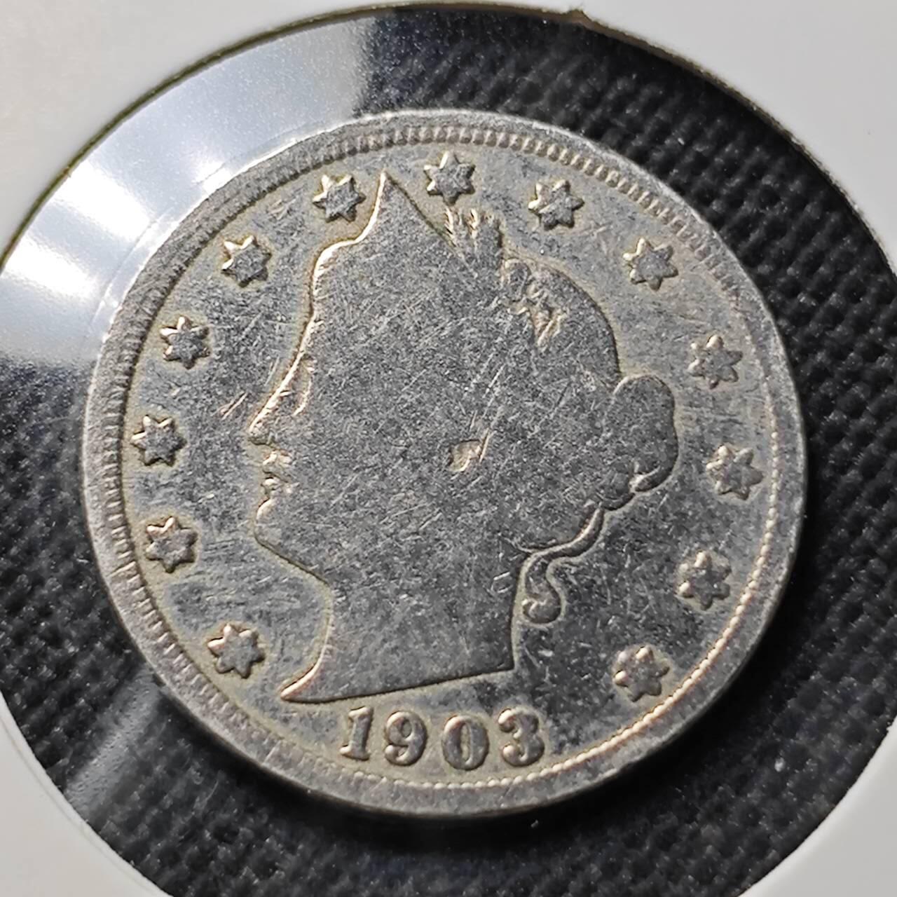 KK钱币收藏小铺  第409期 2月预留时间 周末发货  1903美国5分