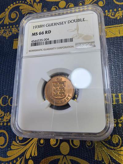长老汇马年精选第十三场拍卖 - 1938H根西1道布铜币，NGC MS66RD，亚军，更高1枚，9.6万枚