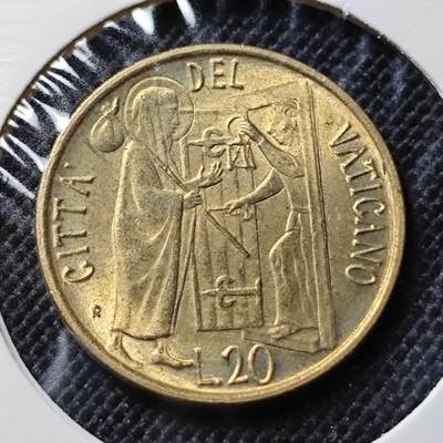 KK钱币收藏小铺  第409期 2月预留时间 周末发货 -  梵蒂冈20里拉