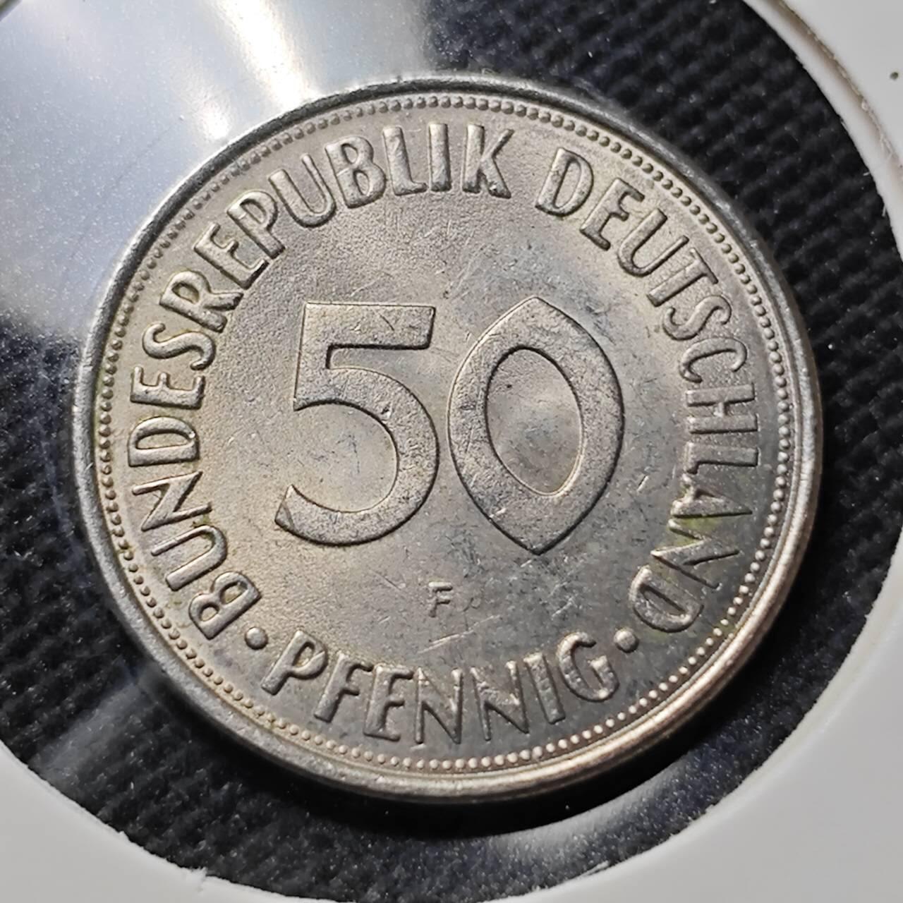 KK钱币收藏小铺  第409期 2月预留时间 周末发货  1973西德50芬尼 好品