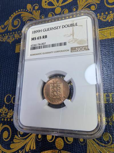 长老汇马年精选第十三场拍卖 - 1899H根西1道布铜币，NGC MS65RB，唯一亚军，更高2枚，5.6万枚