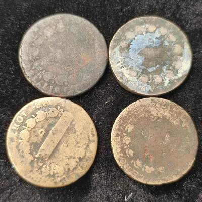 Krab外币市集Vol.28 - 法国路易十六铜币4枚一组