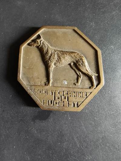 老王徽章第190期 - 法国东南宠物犬协会一等奖八角大铜章     尺寸48mm     重量58.9g