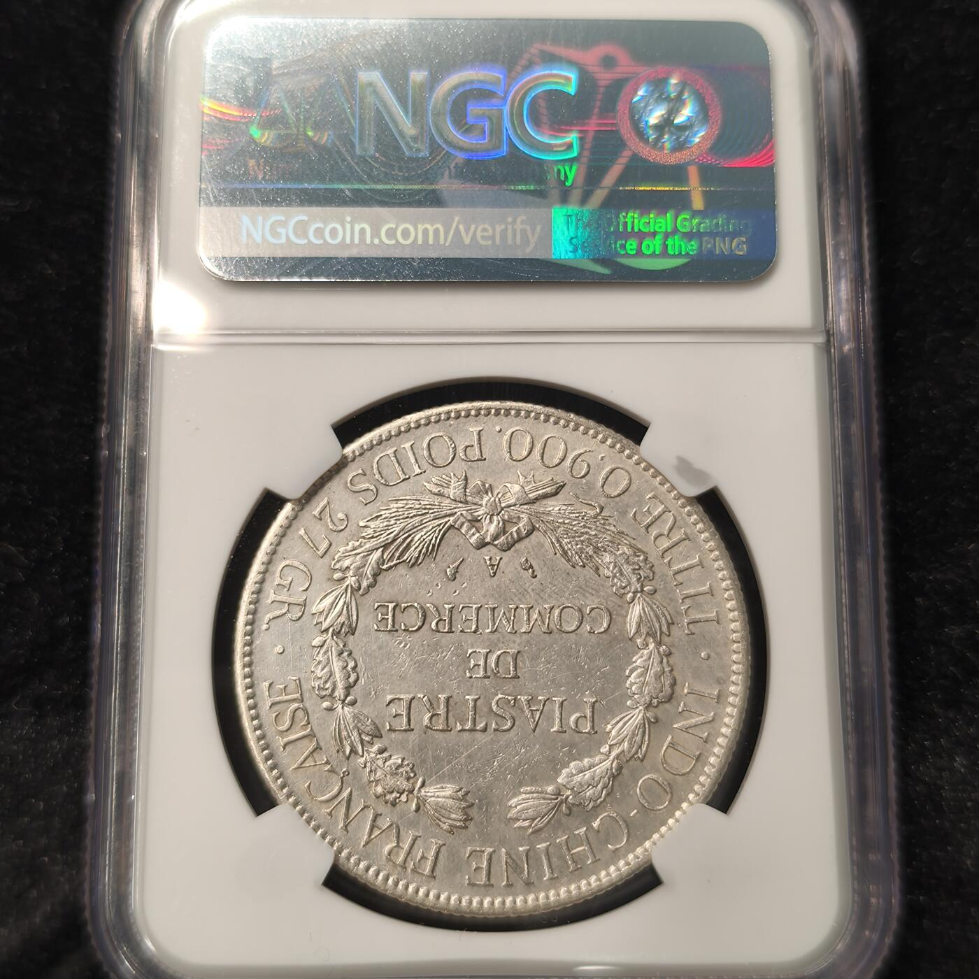 Krab外币市集Vol.28 NGC AUD 法属印度1906A 皮阿斯特坐洋