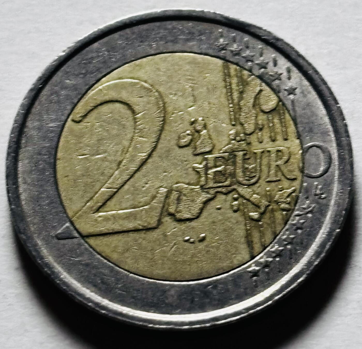 文馨钱币收藏第 298 场，长期接代拍业务 2002 年意大利 2 欧元 第一版首发