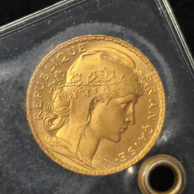Krab外币市集Vol.28 - 法国1910年20法郎金币6.45g 0.9gold 意大利评级