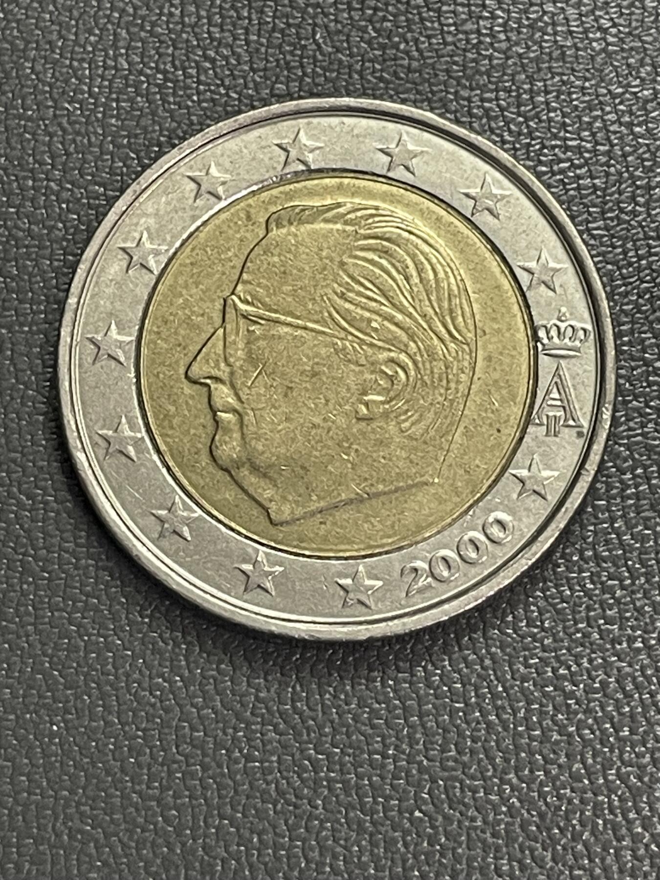 回流0328 比利时2000年2欧元 国王阿尔贝二世