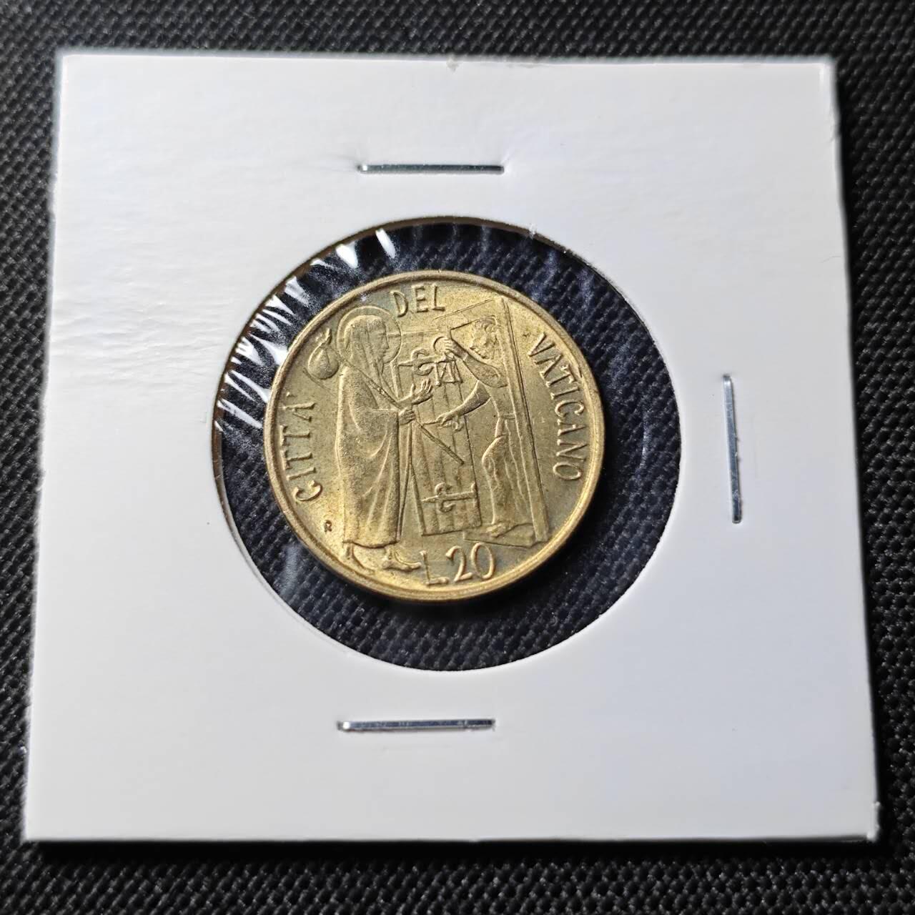 KK钱币收藏小铺  第409期 2月预留时间 周末发货  梵蒂冈20里拉