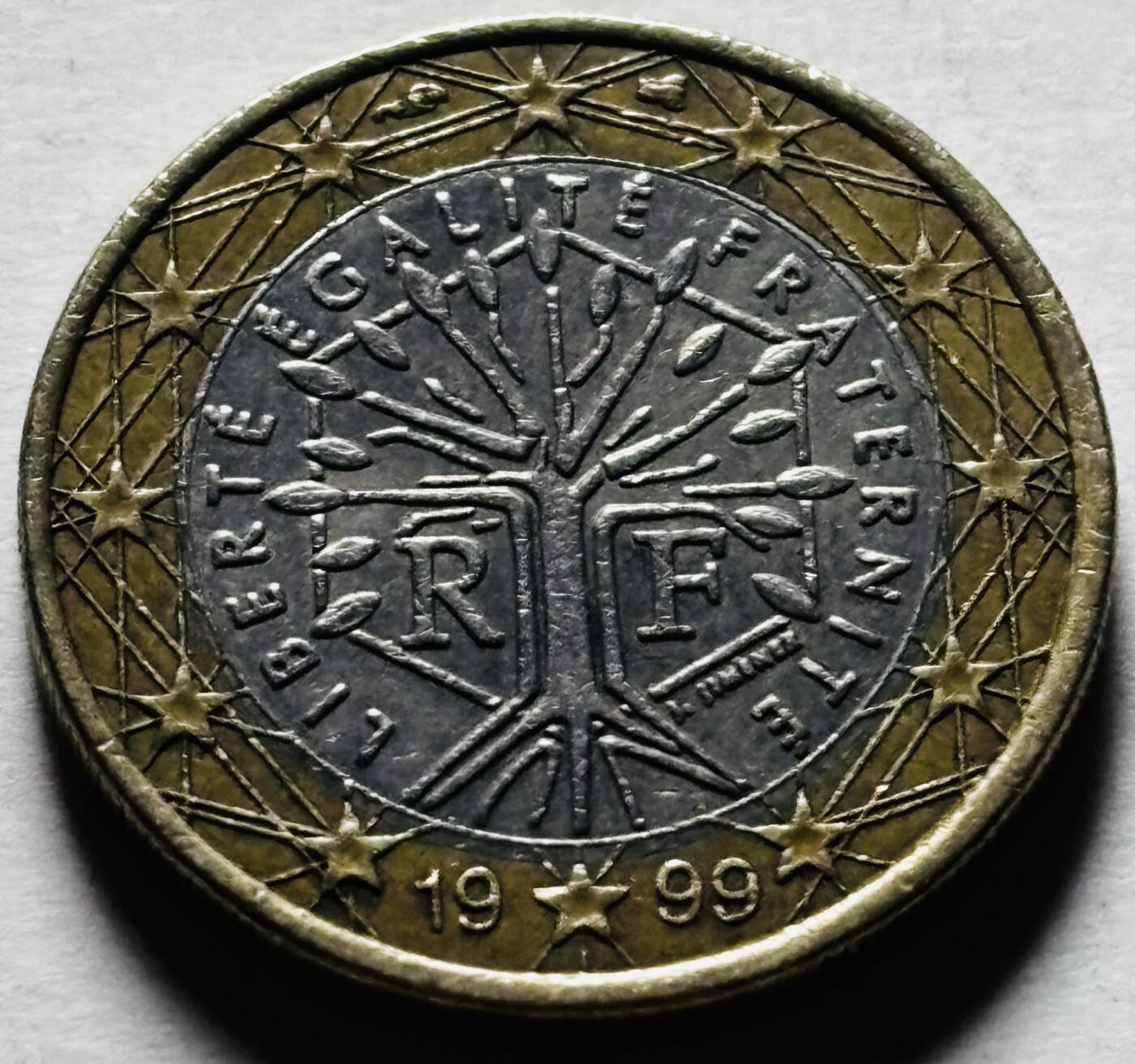 文馨钱币收藏第 298 场，长期接代拍业务 1999 年法国 1 欧元 第一版首发