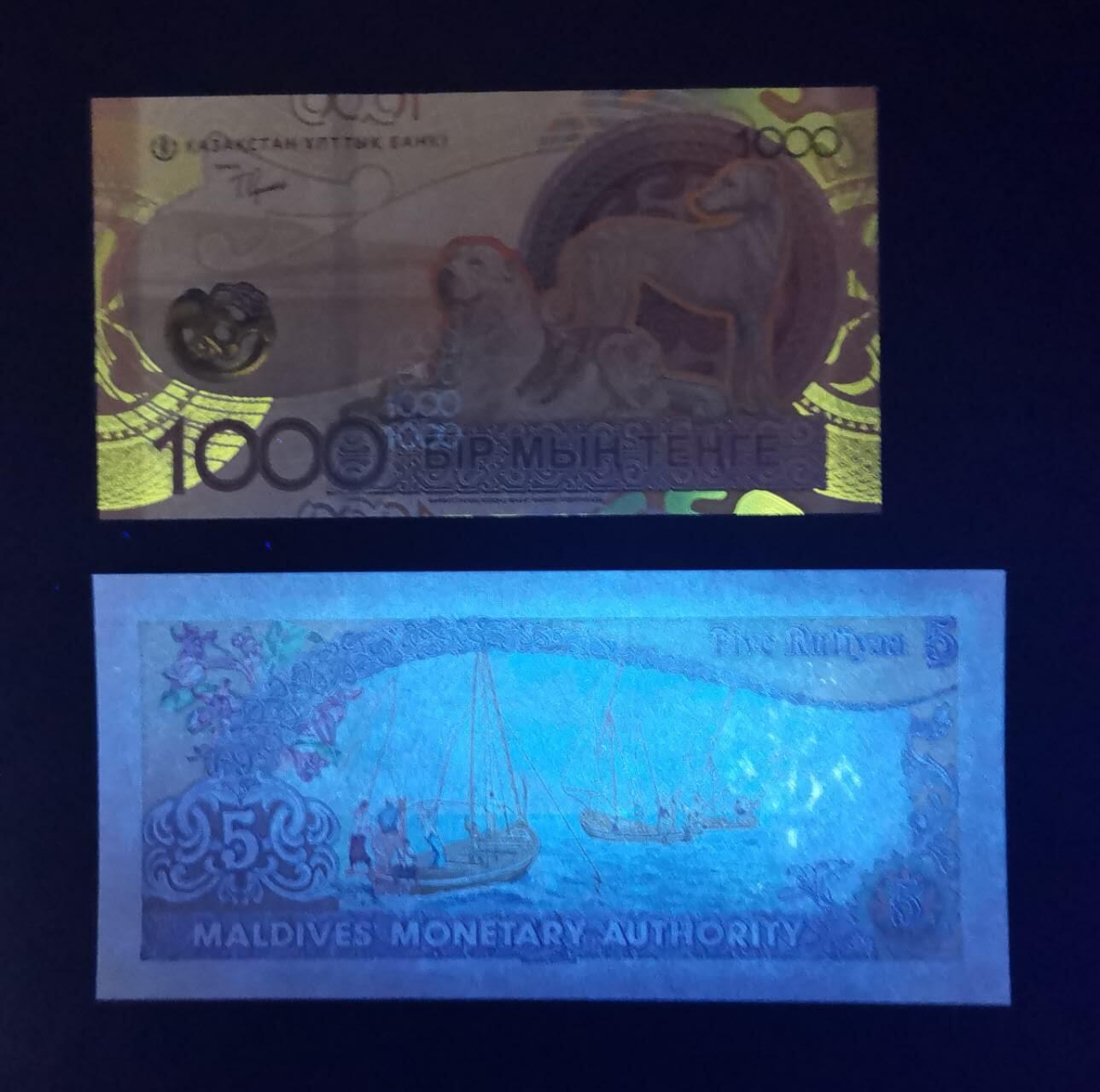 《艾美收藏》第238期-3.29周日外币畅拍场 (2张全新UNC)哈萨克斯坦2024年AA冠1000坚戈 豹子号999&马尔代夫1983首年首发A冠5拉菲亚 帆船系列