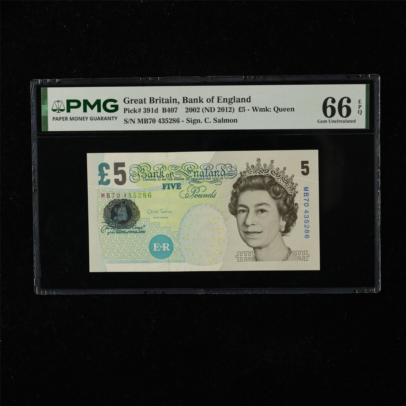 【亘邦集藏】第224期拍卖 2002年 英国5镑 PMG 66EPQ MB70 435286