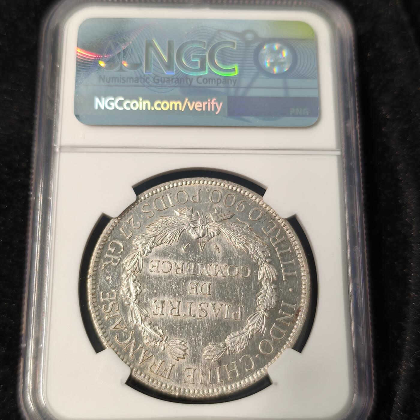 Krab外币市集Vol.28 NGC UNCD 法属印度1907A 皮阿斯特坐洋