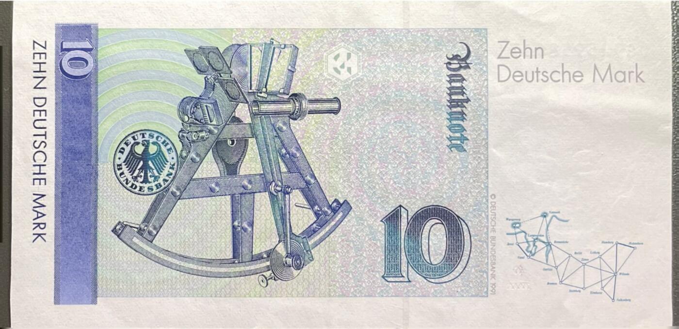 回流0328 德国10马克纸币（高斯版，1993年版）