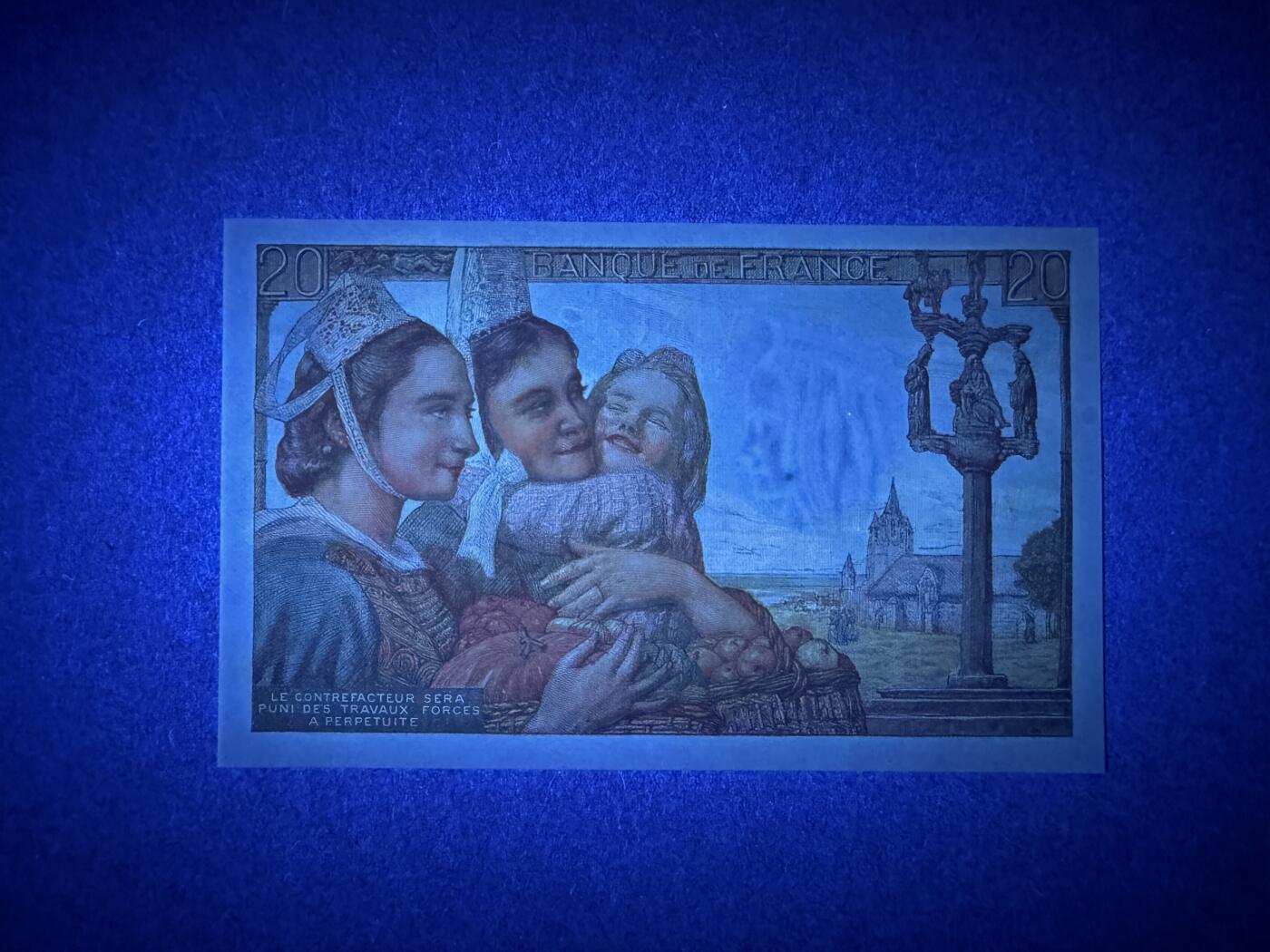 《艾美收藏》第238期-3.29周日外币畅拍场 法国20法郎 UNC 1944年老版本 无47