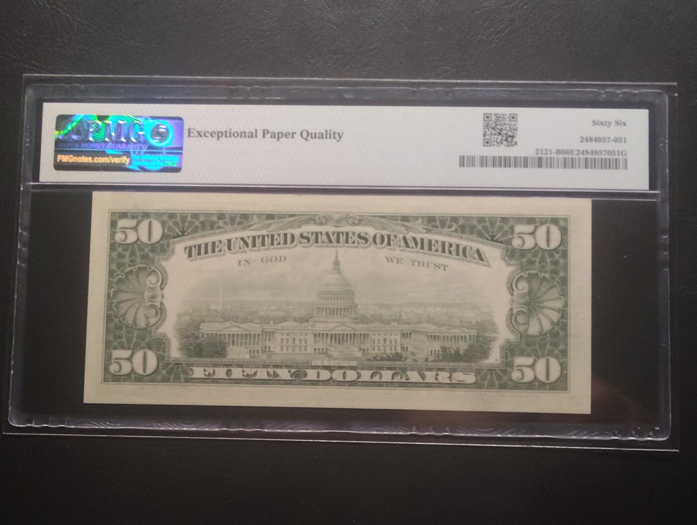 2026三月第四期，总221期 【亚军分仅一张更高】美国1981A年版50元PMG66epq 纽约州纽约联邦储备区印刷