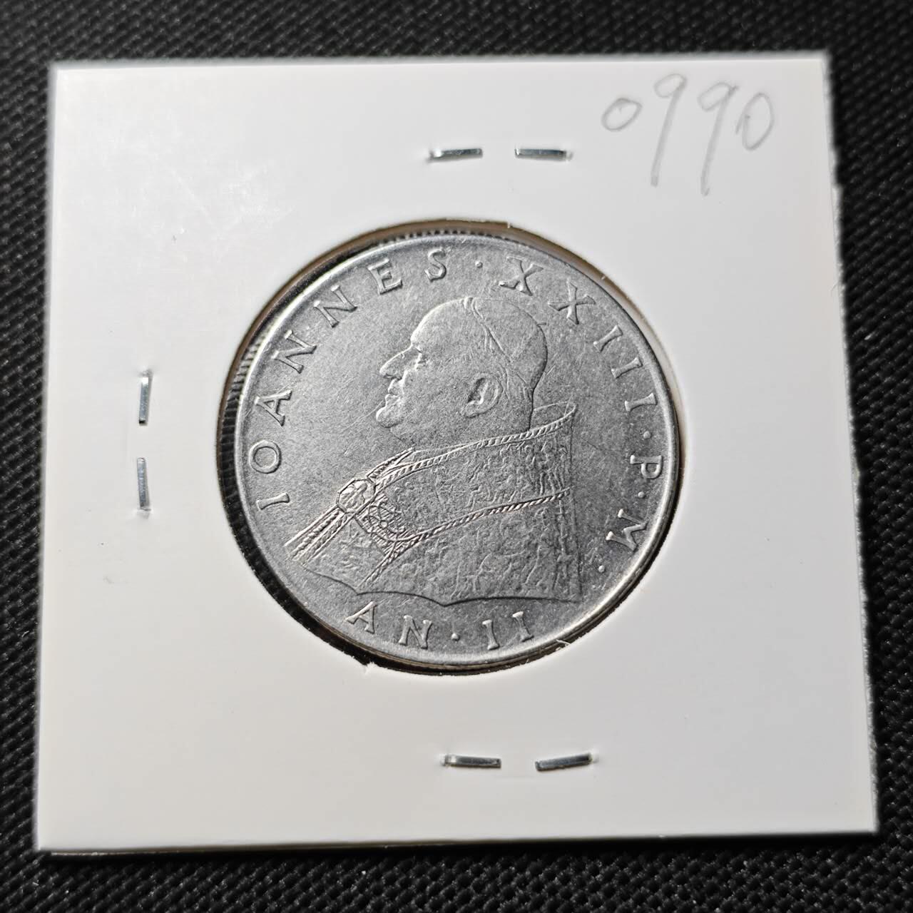 KK钱币收藏小铺  第409期 2月预留时间 周末发货  1960梵蒂冈100里拉