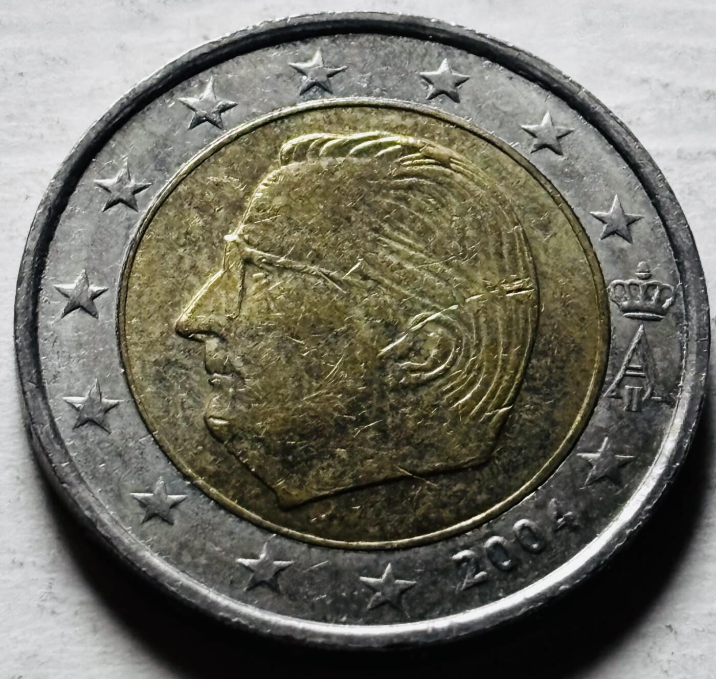 文馨钱币收藏第 298 场，长期接代拍业务 2004 年比利时 2 欧元 第一版