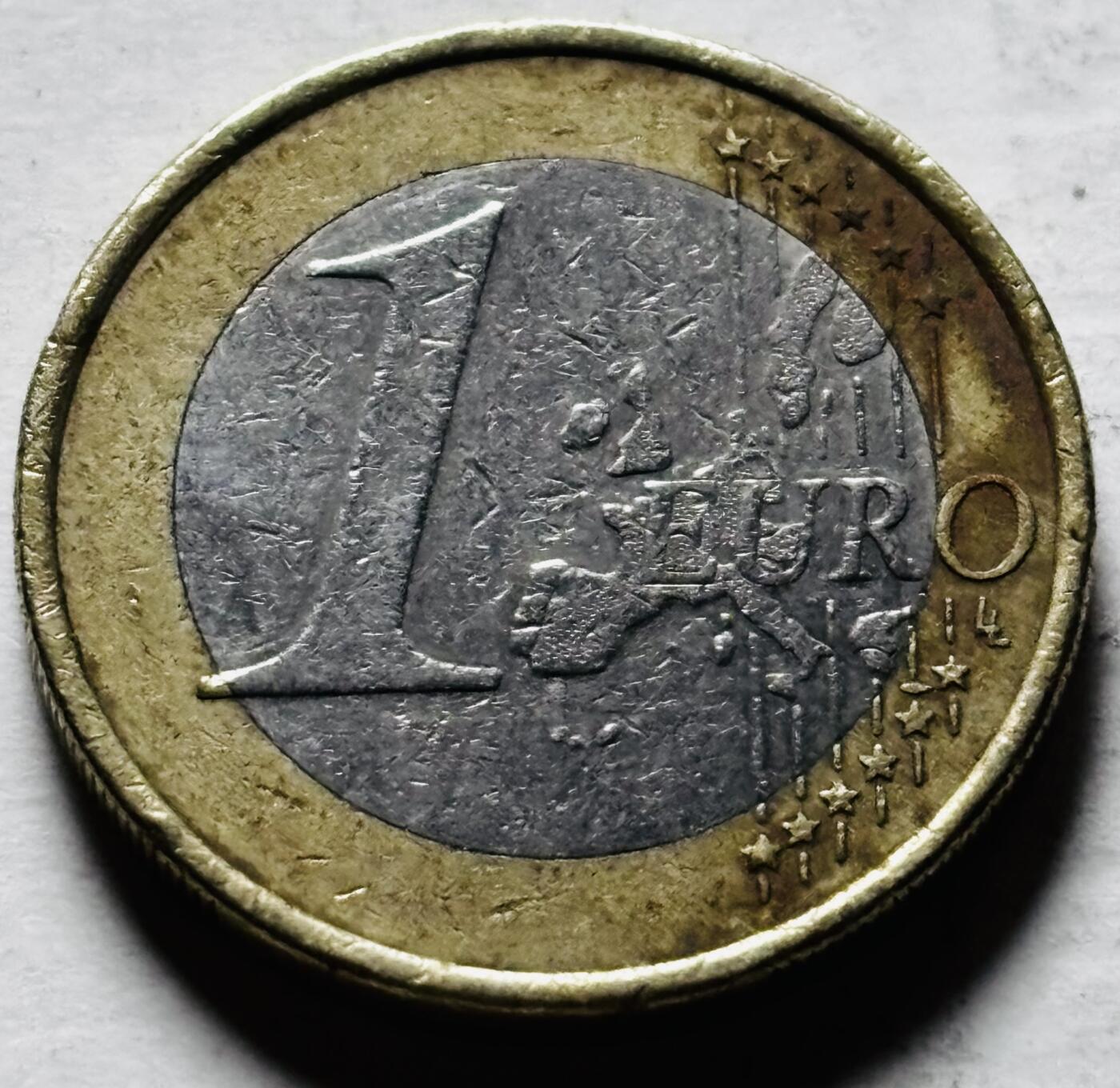 文馨钱币收藏第 298 场，长期接代拍业务 2002 年德国 1 欧元 第一版首发 G 版