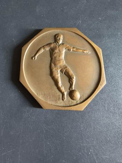 老王徽章第190期 - 法国足球运动八角大铜章     直径54mm    重量69.3g