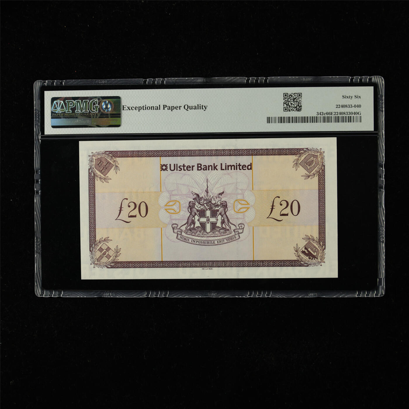 【亘邦集藏】第224期拍卖 2017-18年 北爱尔兰20镑 PMG 66EPQ Q0868361