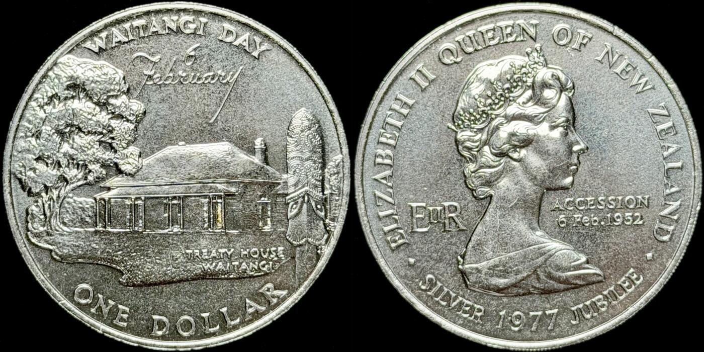 ＜星葵🌻钱币社＞第72期·东奔西走的硬币·3月31日发货 新西兰1977年女王登基25周年/怀唐伊日1元克朗型纪念币