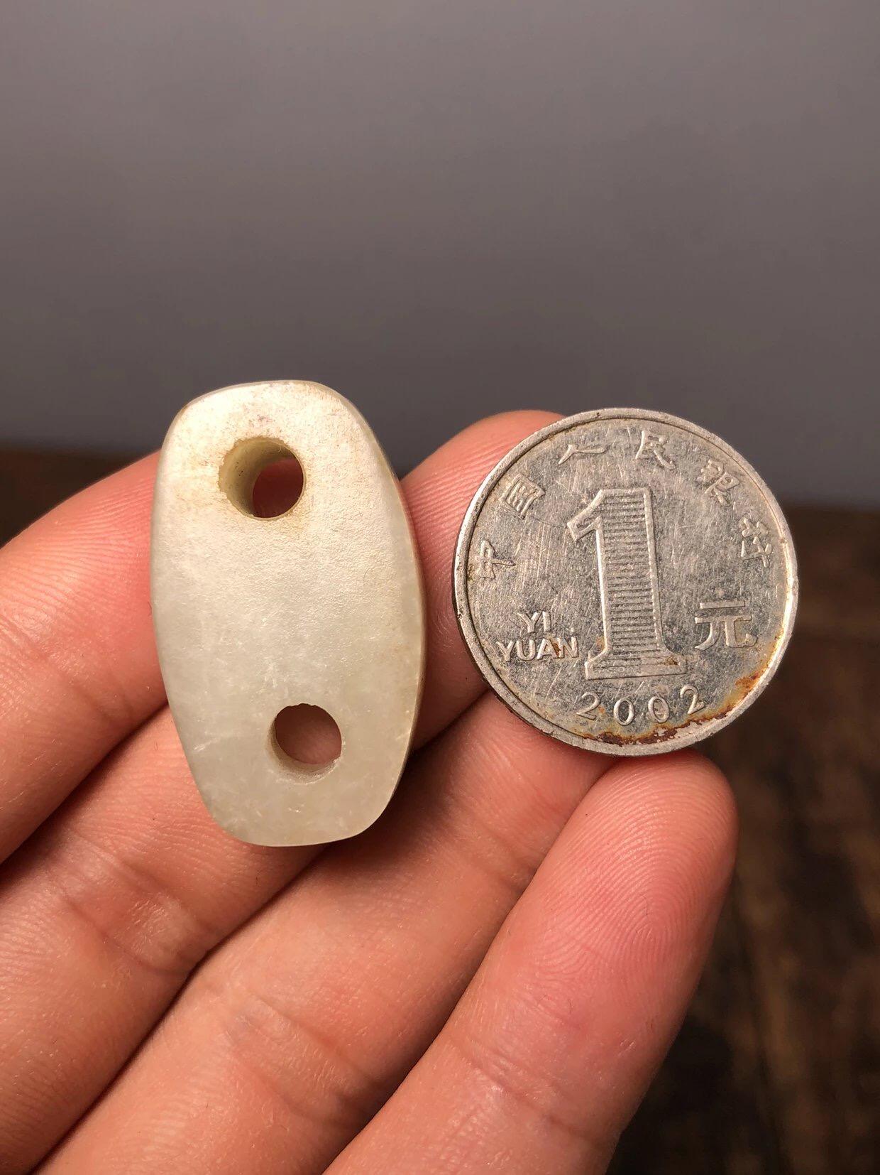 杂项钱币 清代和田玉荷包扣